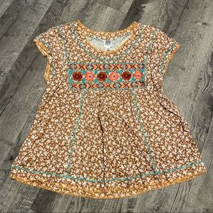 IVY JANE | Boho Embroidered Babydoll Peasant Top